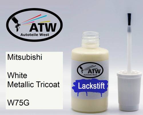 Mitsubishi, White Metallic Tricoat, W75G: 20ml Lackstift, von ATW Autoteile West.